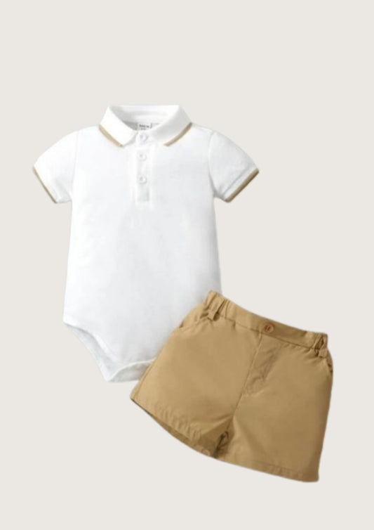 Bebé niño Body de cuello polo & Shorts